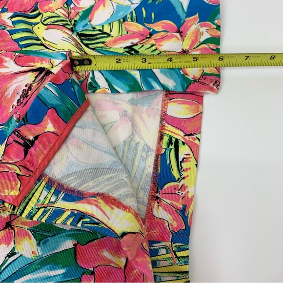 Loft Ann Taylor Colorful Floral Lightweight Denim Stretch Pencil Skirt Size 8 - Picture 15 of 15